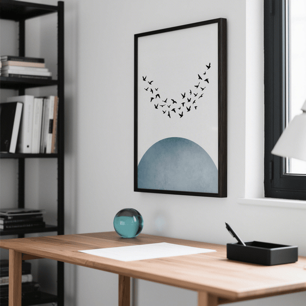 Minimal Wall Decor wall art print with birds for modern living rooms