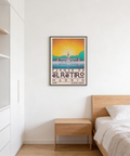 Poster print featuring Parque de el Retiro landmark illustration with central tower and horizon line