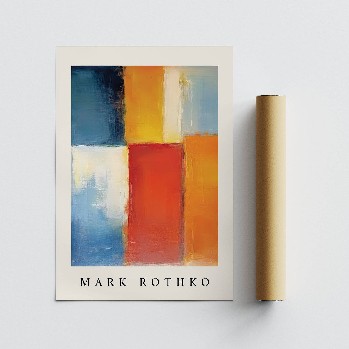 Modern interior with Mark Rothko Orange Red and Yellow color field painting