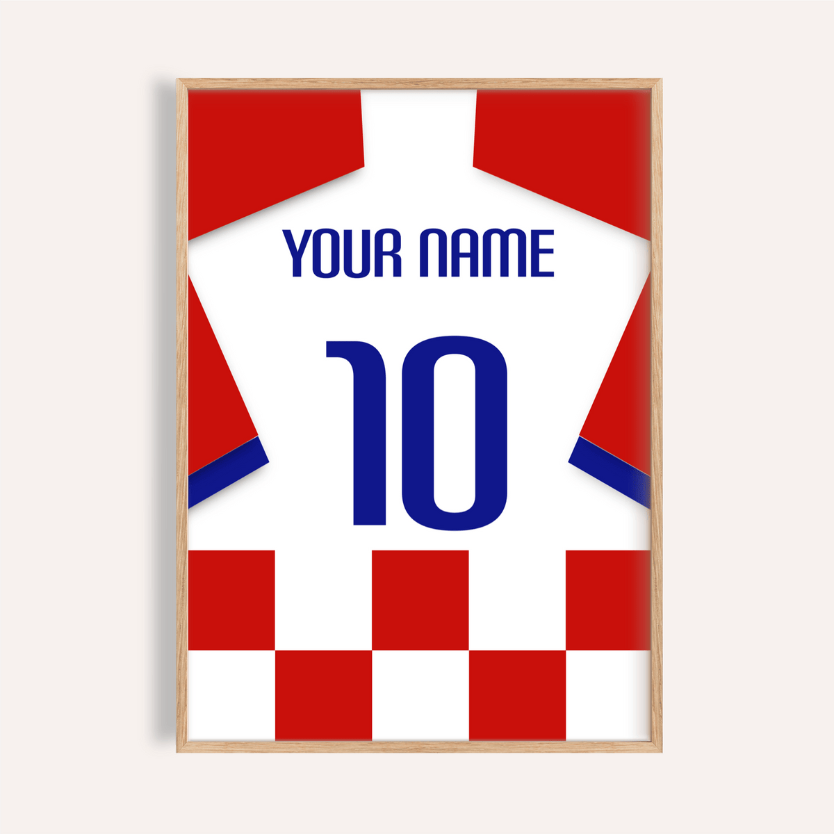 Football Shirt Poster in Red and White Checks