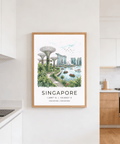 Harbor scene wall art print featuring Marina Bay boats with Singapore skyline in the background