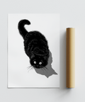 Black Cat Print with striking contrast for modern living room