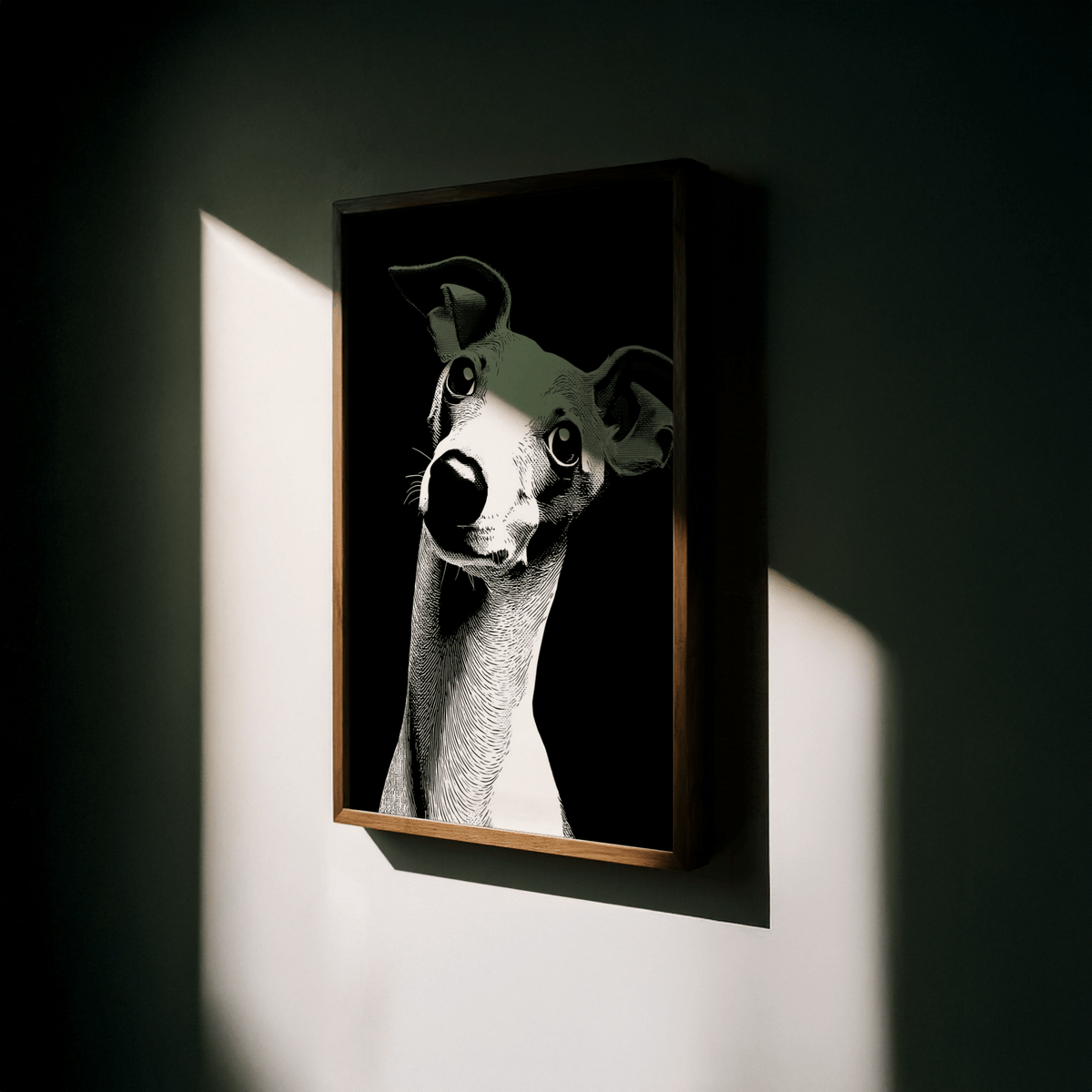 Dog Art Print black and white modern den wall art print