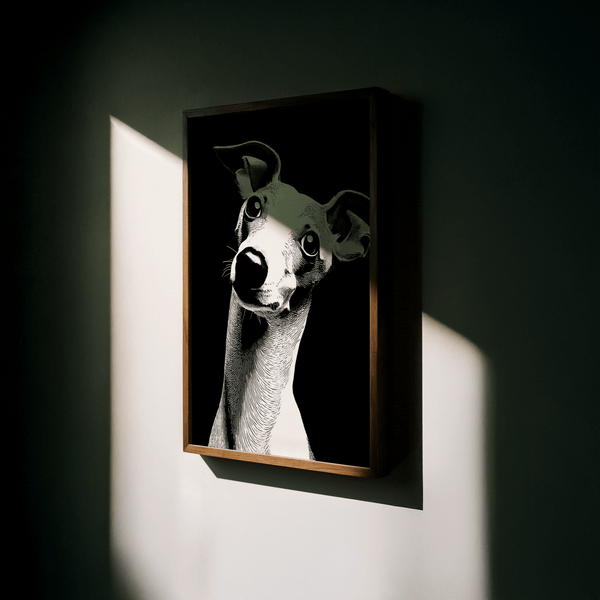 Dog Art Print black and white modern den wall art print