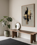 Elegant Gold Wabi Sabi Print, gold and black abstract for hallway display