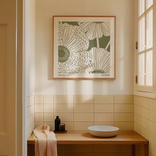 Soothing sage green abstract wall art perfect for tranquil spaces