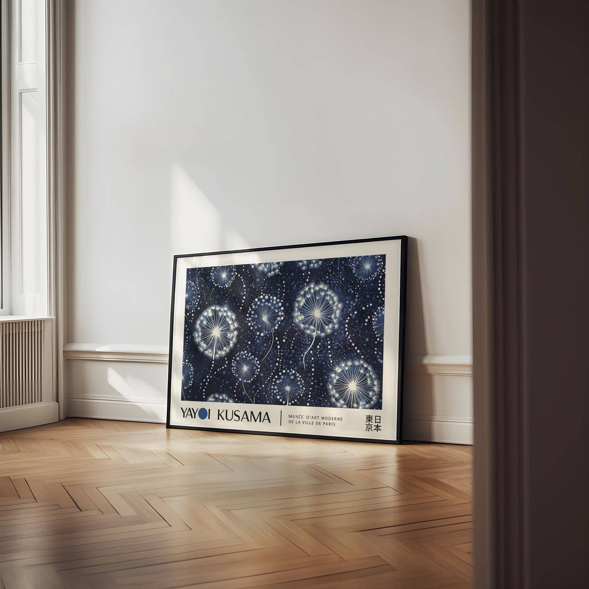 Subtle and modern landscape posters for Japandi-style living room design