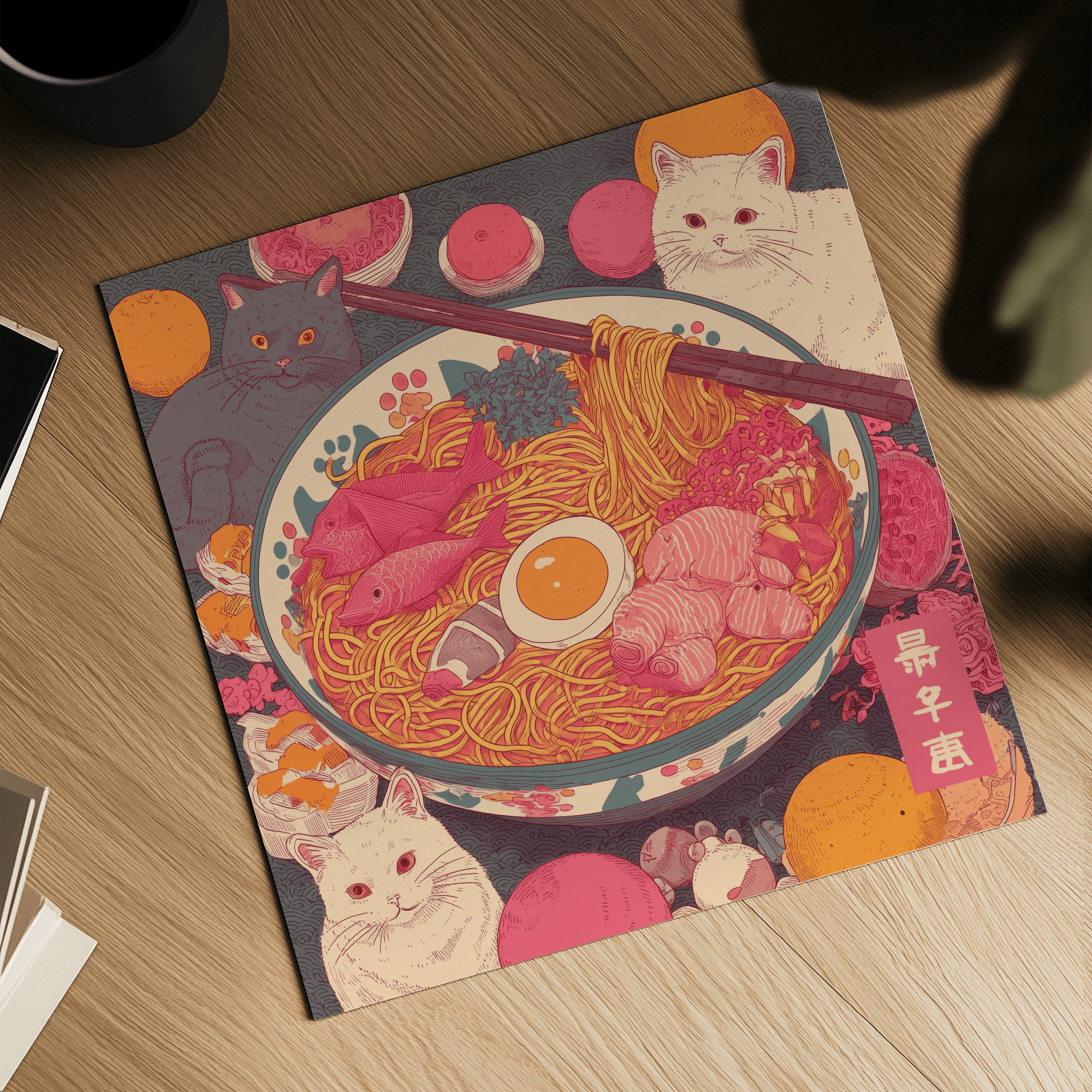 Ramen Cat Print