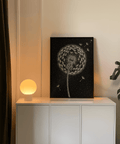 Botanical Dandelion Poster black and white, great for guest room