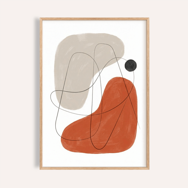 Simple Abstract Art wall art in Green and Yellow for living room decor