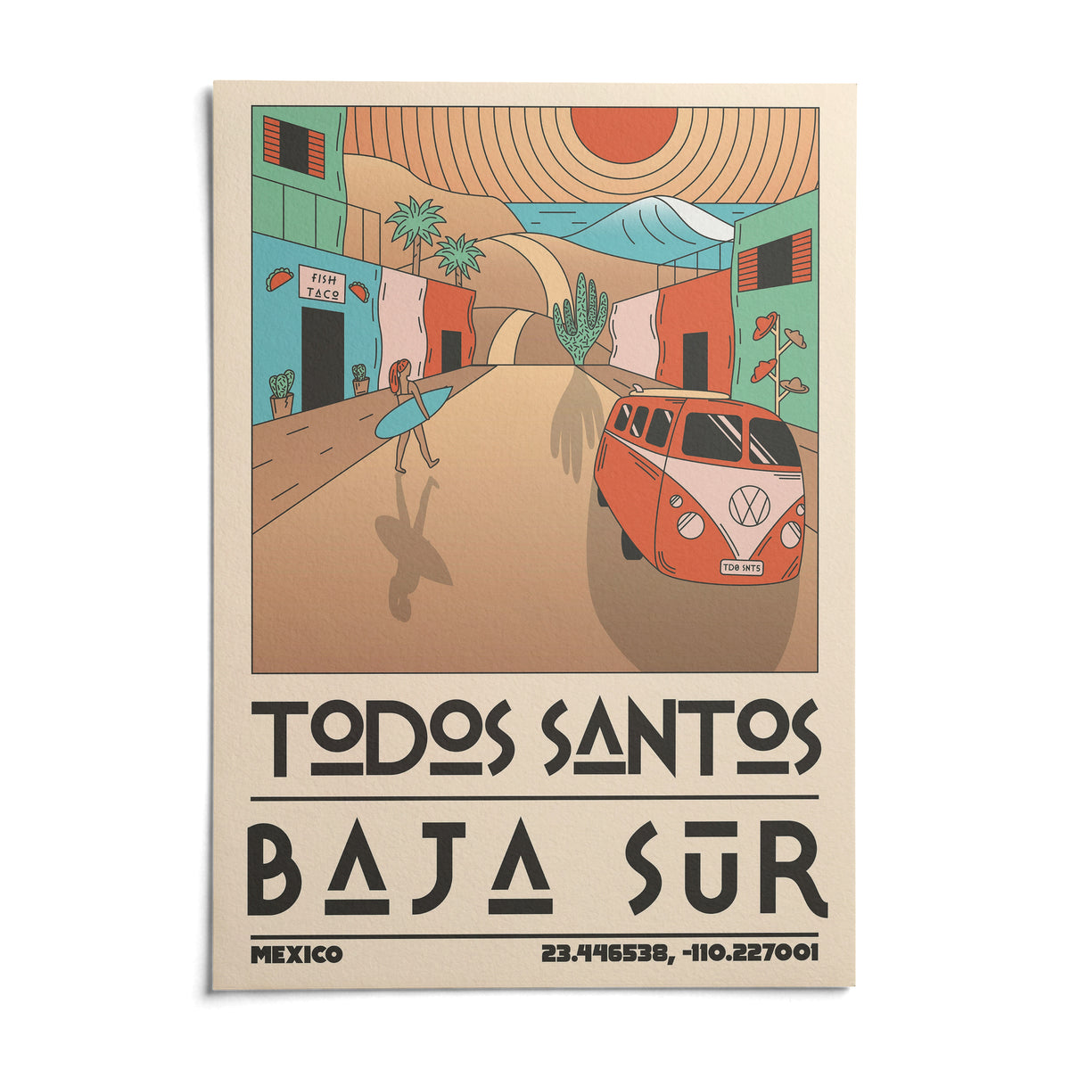 Baja Sur Art Print, shown as an unframed paper print on a plain white background