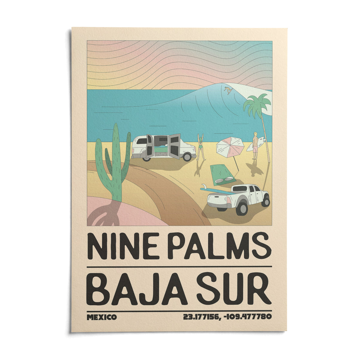 Baja Sur Wall Art, shown as an unframed paper print on a plain white background