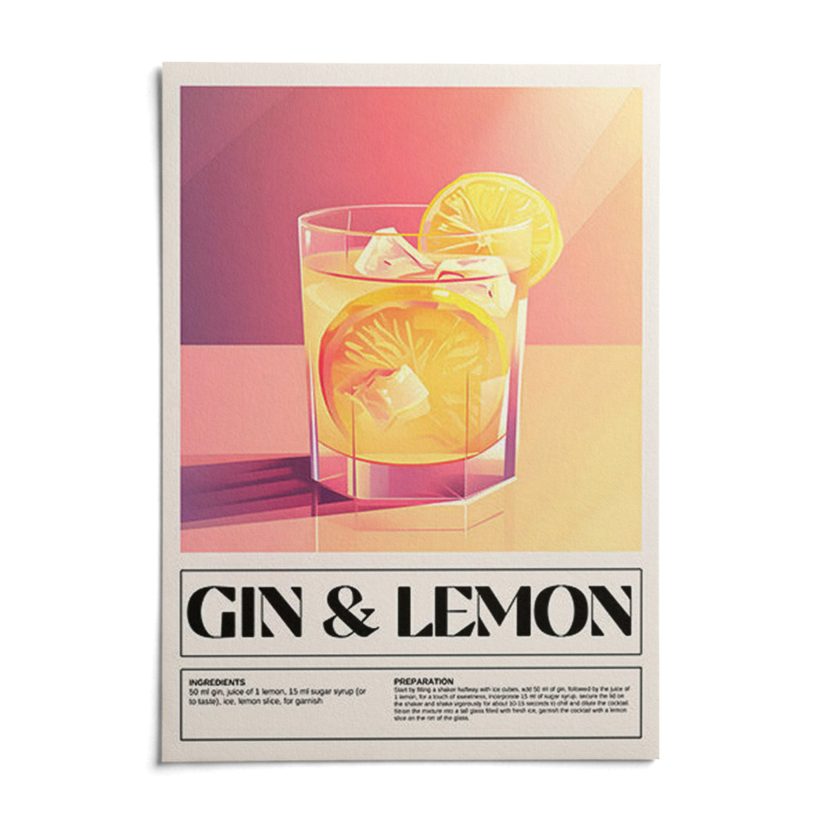 Bar Wall Decor, shown as an unframed paper print on a plain white background