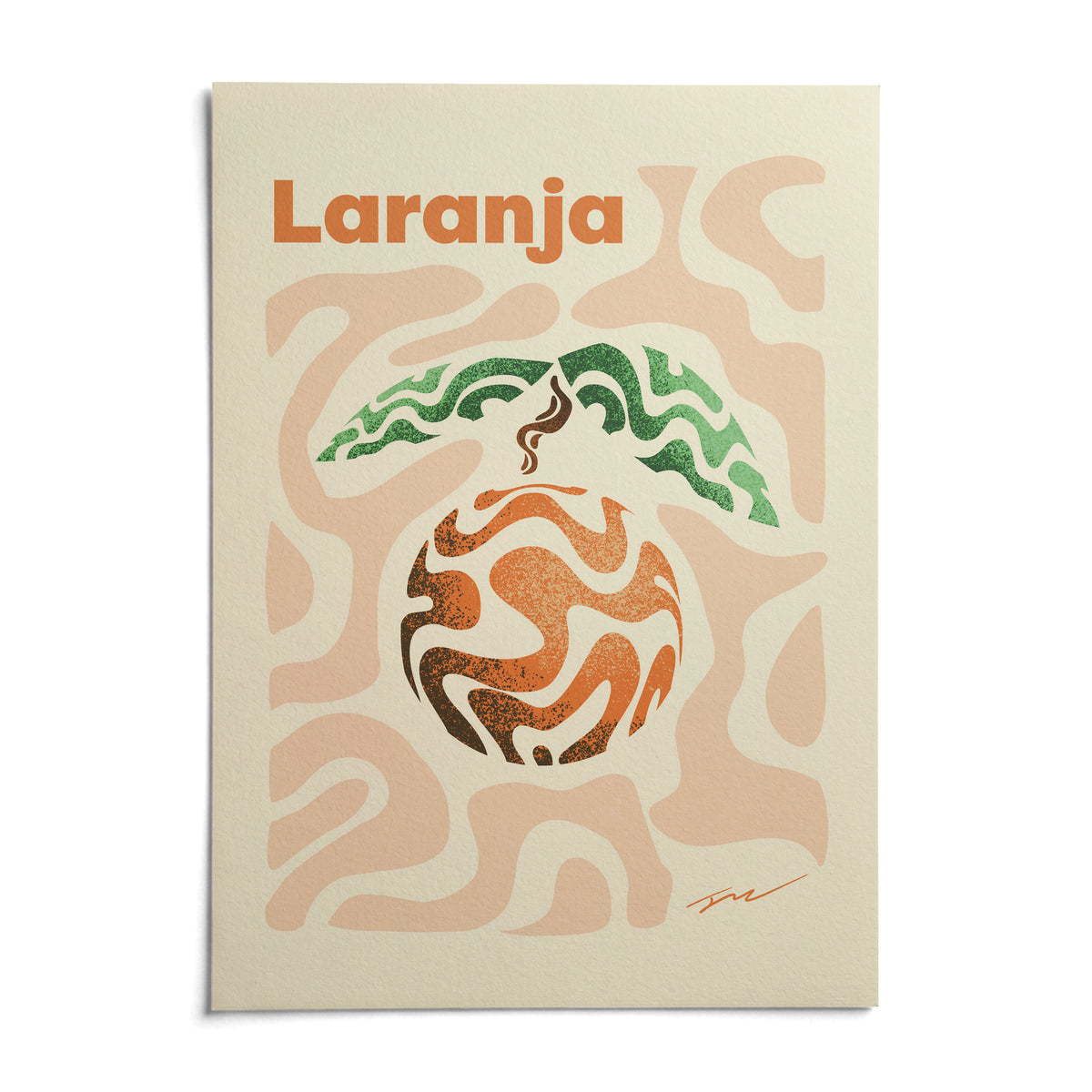 Basque Orange Print, shown as an unframed paper print on a plain white background