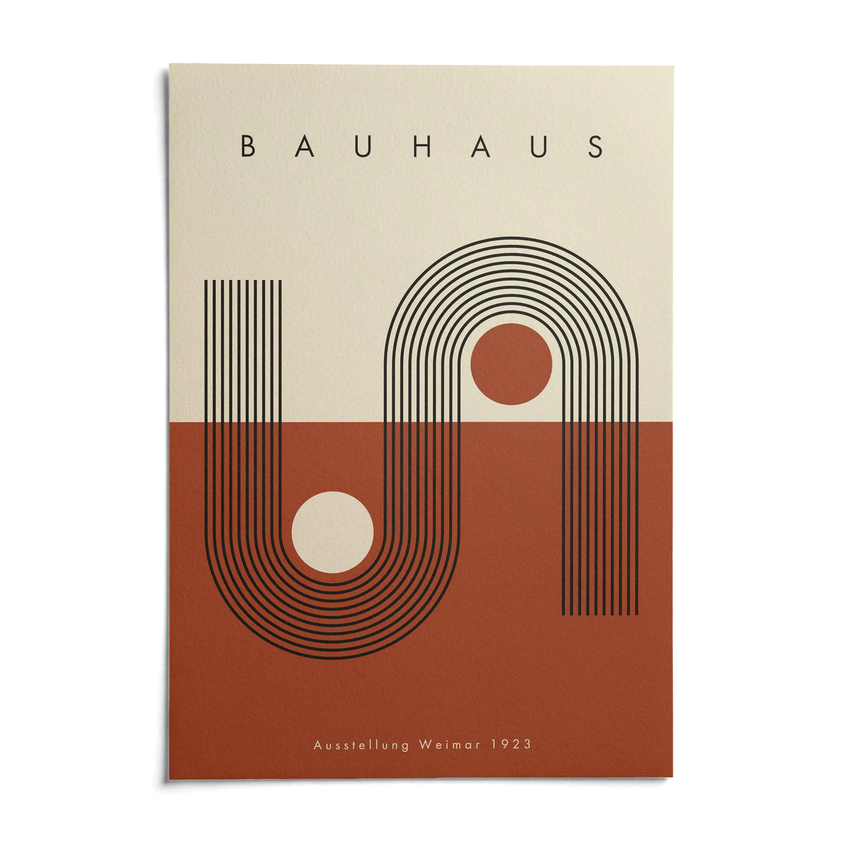 Terracotta Bauhaus Poster, shown as an unframed paper print on a plain white background