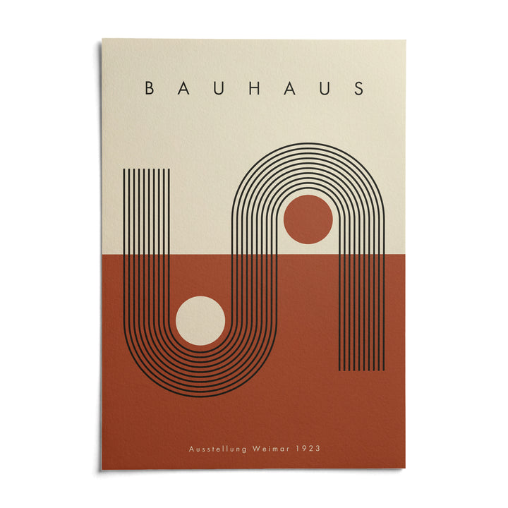 Terracotta Bauhaus Poster, shown as an unframed paper print on a plain white background