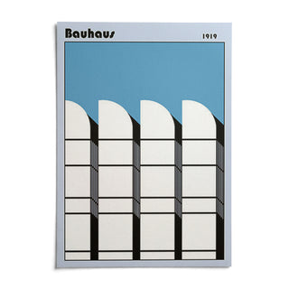 Bauhaus Architecture Art Poster, shown as an unframed paper print on a plain white background