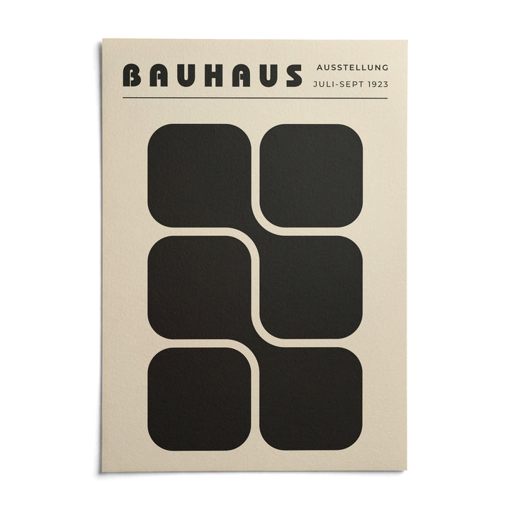 Bauhaus Art Black and White, shown as an unframed paper print on a plain white background