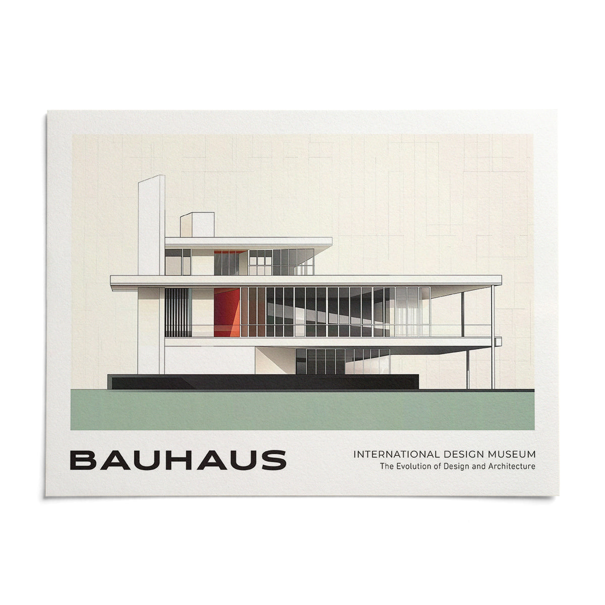 Bauhaus Blueprint, shown as an unframed paper print on a plain white background