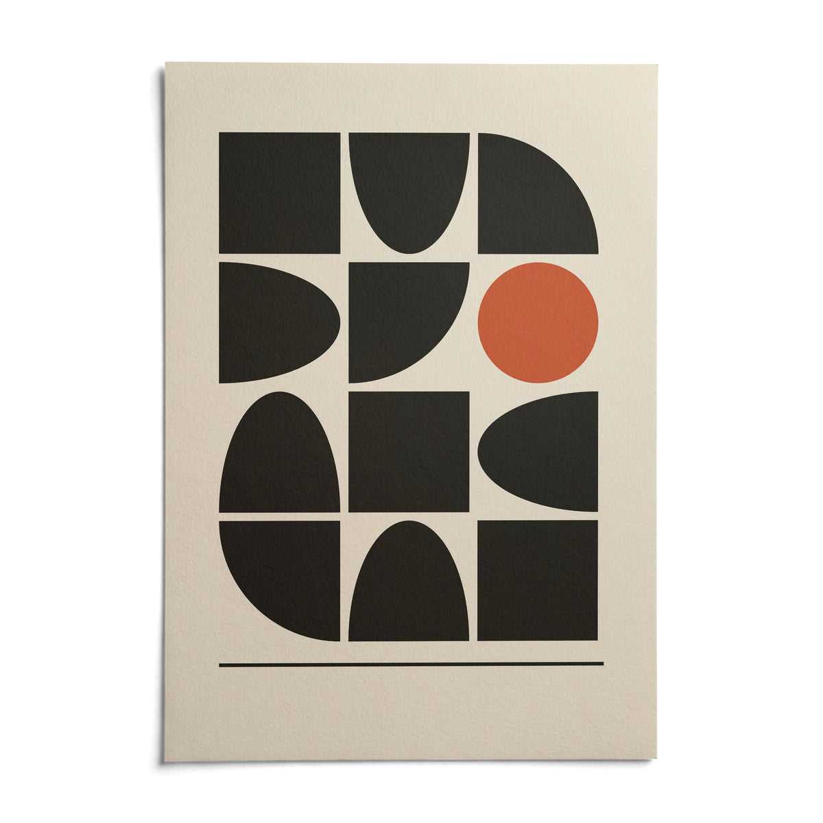 Bauhaus Geometric Shapes, shown as an unframed paper print on a plain white background