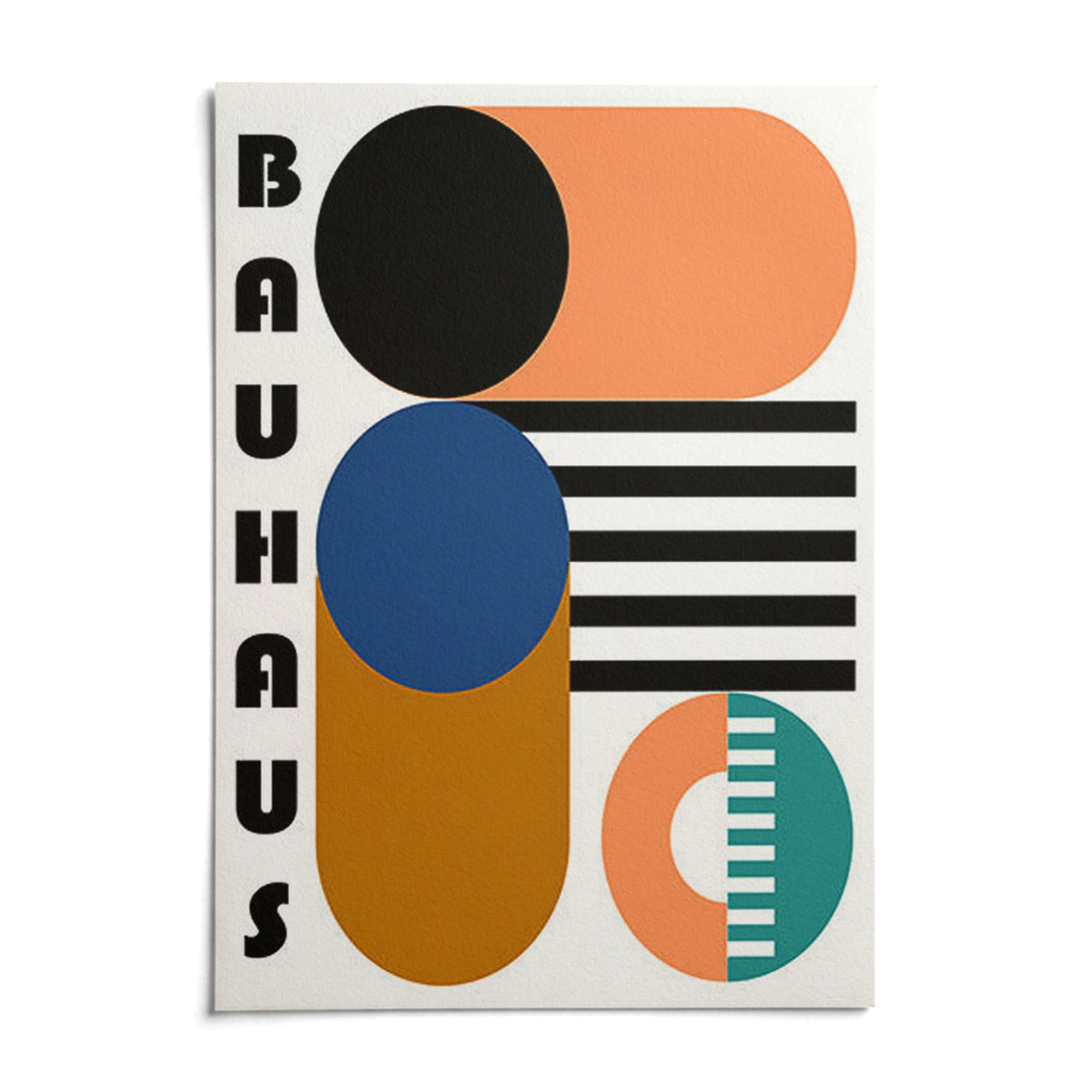Bauhaus Geometric Shapes, shown as an unframed paper print on a plain white background