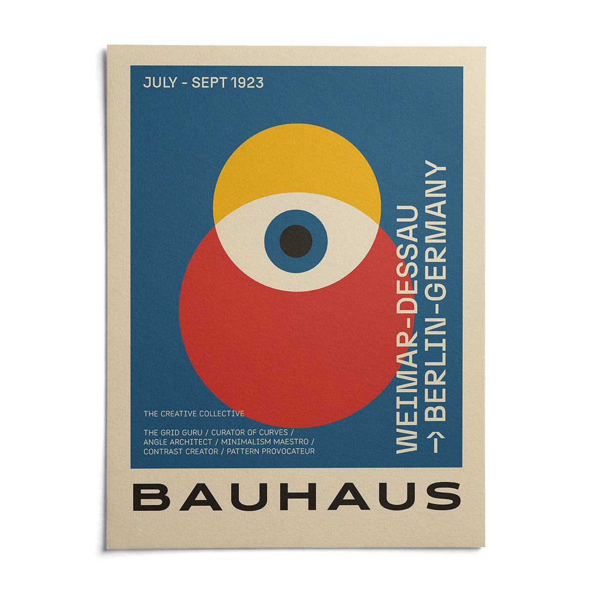 Bauhaus Poster Art, shown as an unframed paper print on a plain white background