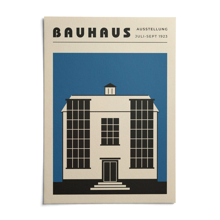 Bauhaus Poster Blue, shown as an unframed paper print on a plain white background