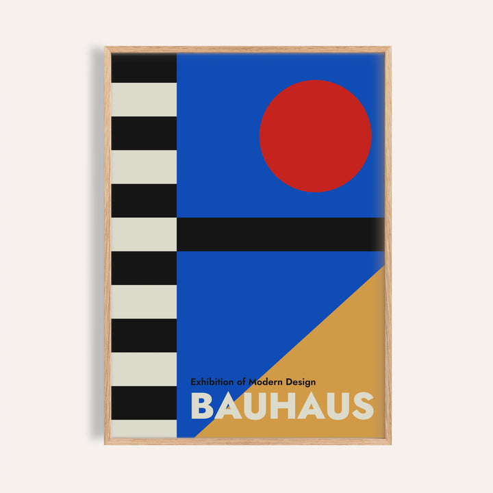 Bauhaus style poster featuring bold geometric design