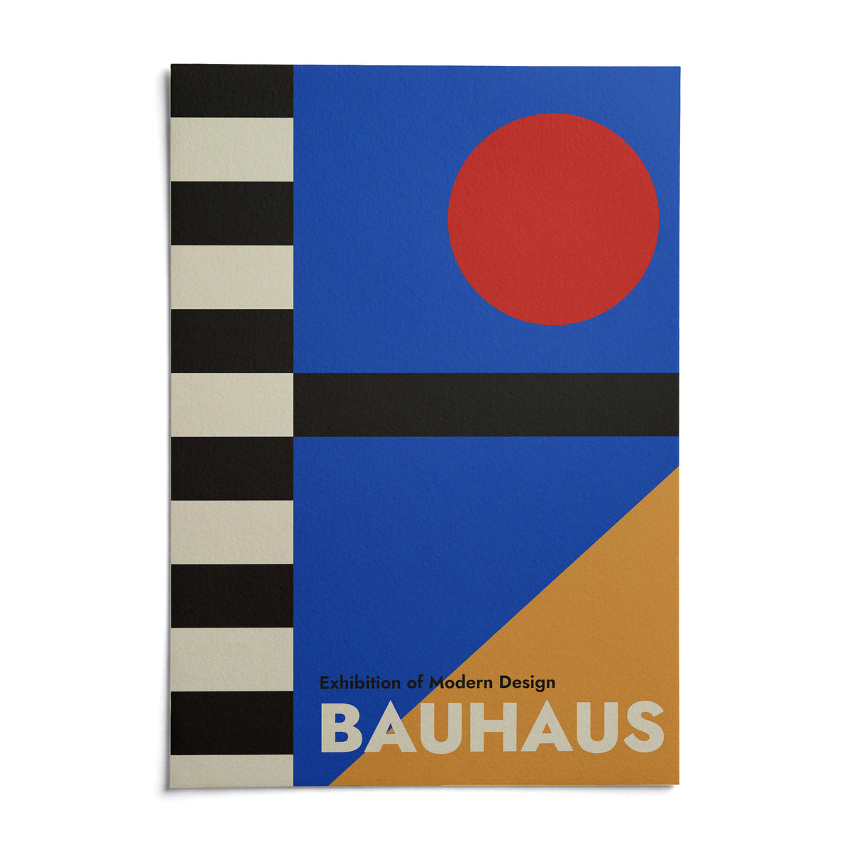 Bauhaus Style Poster, shown as an unframed paper print on a plain white background