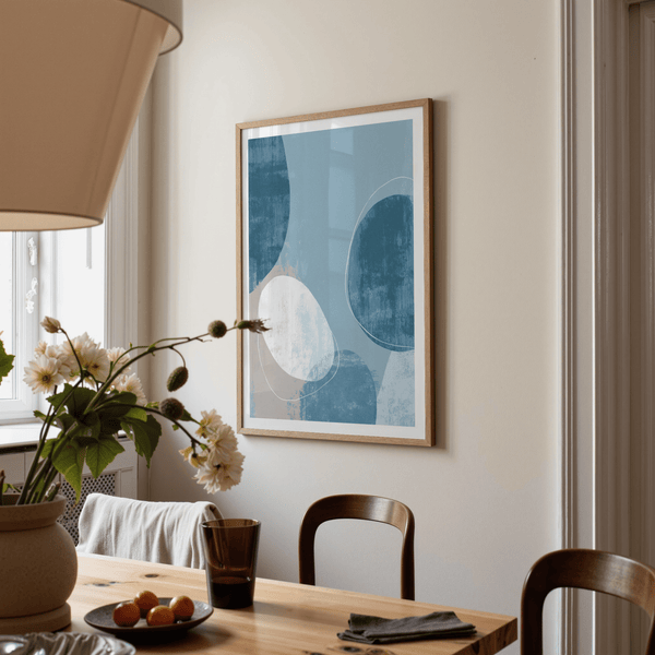 Contemporary Pattern Poster showing abstract rounded shapes and open negative space