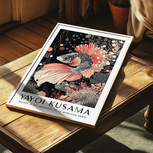 Japanese-inspired oriental Asian wall art with flowing fish fins