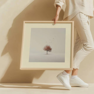 serene tree wall art with delicate leaf patterns