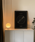 Custom Star Map wall art, black and white, perfect for study room ambiance