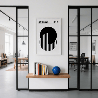 Abstract Minimal Art black white art print for contemporary kitchen
