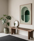 Abstract Green Tone Poster Print, green and beige for dining room print