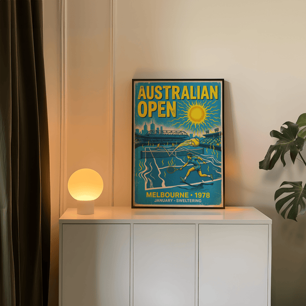 Close detail of sunburst skyline in Australian Open Wall Art print