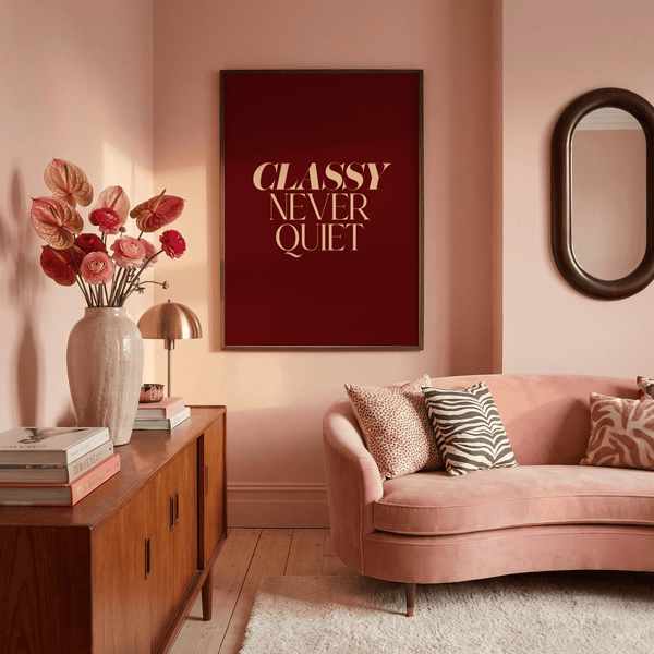 Classy Wall Art design showcasing oversized serif characters and clean alignment
