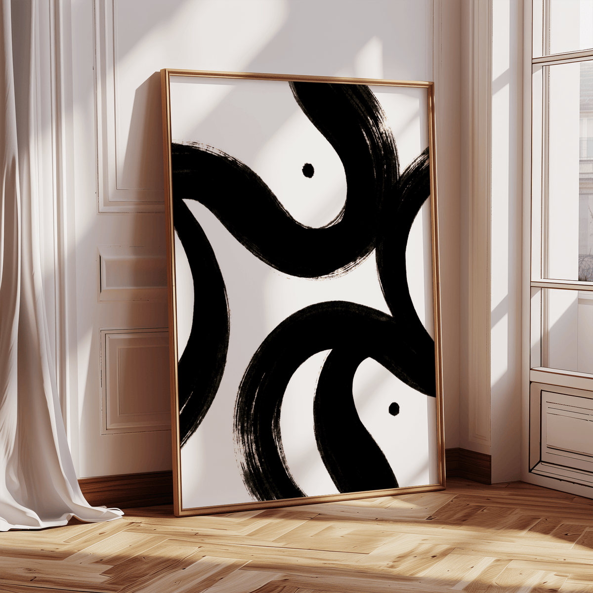 Modern black and white posters wall art, ideal for office spaces, White, poster