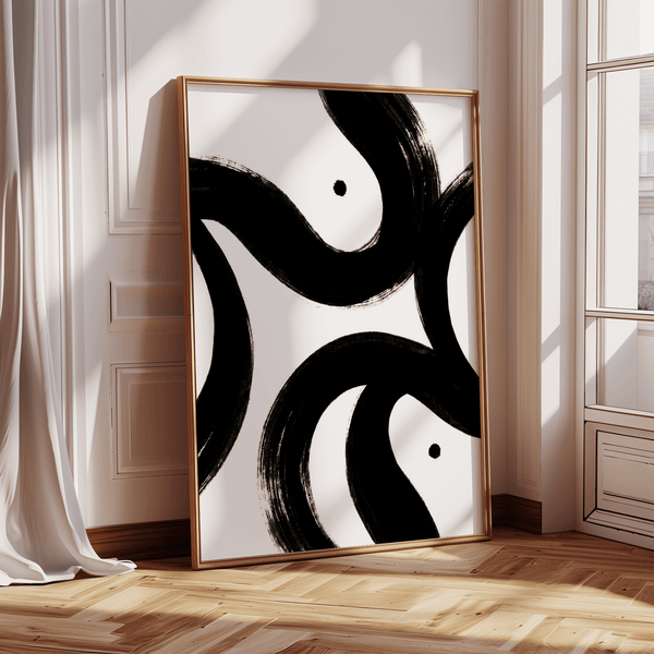 Modern black and white posters wall art, ideal for office spaces, White, poster