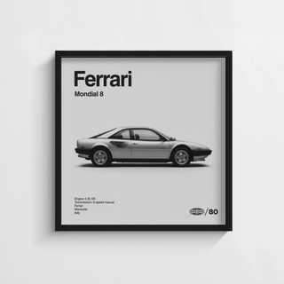 Ferrari Mondial 8 Poster, subtle Gray shades for den poster