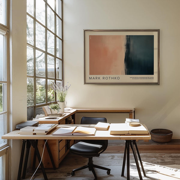 Contemporary matte finish color block wall art for office decor