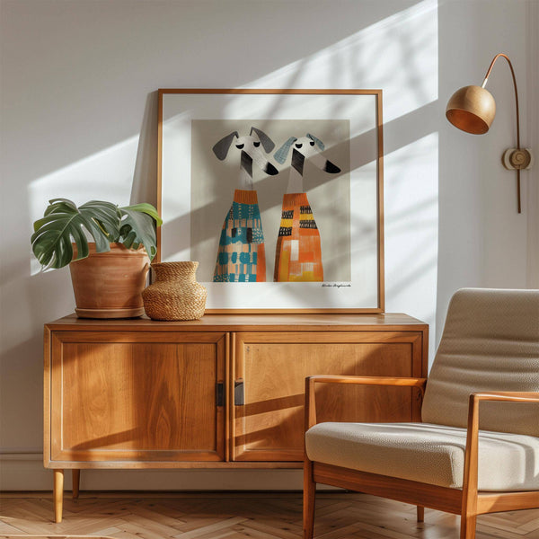 Contemporary greyhound wall art dog design adding fun to living spaces