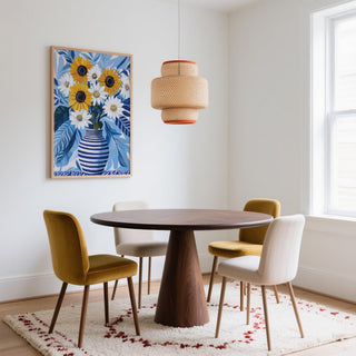 Modern Art of Sunflowers with high-contrast floral elements and botanical tones.