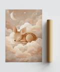 Pink and Beige Sleeping Deer Wall Art as wall art for children’s space