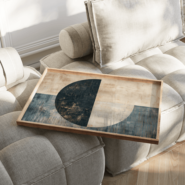 Modern Art Poster suitable for Blue and Beige themed spaces, print type