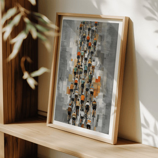 Packaging view of rolled Bicycle Racing Poster ready for shipping
