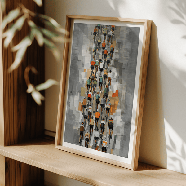 Packaging view of rolled Bicycle Racing Poster ready for shipping