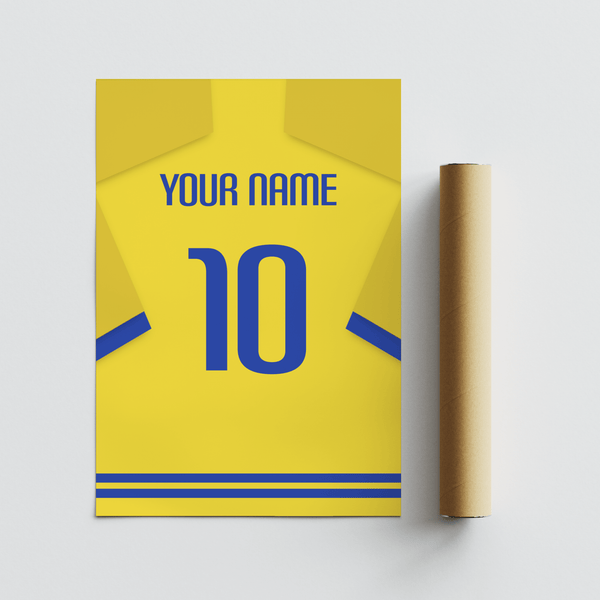 Graphic Sweden Football  Shirt Poster featuring YOUR NAME lettering above number 10