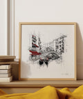 Venice Italy wall art print square with canal and gondolas