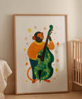 Musical Monkey Art Print, multicolored, great for modern hallway wall art